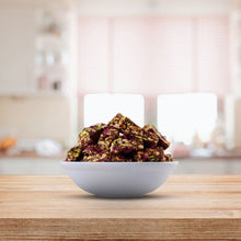 Load image into Gallery viewer, Home Delite Healthy Food Snacks Date Delight Sugar free mini protein bars made with black dates, almonds, pistachio and cashew nuts
