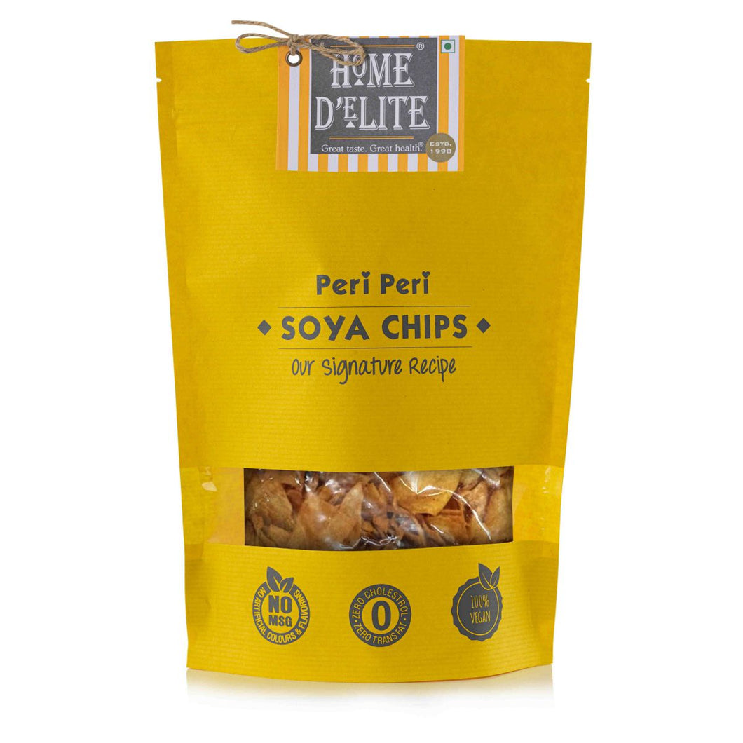 Home Delite Healthy Food Snacks Peri Peri Soya Chips Peri Peri flavoured soya crisps