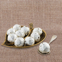 Load image into Gallery viewer, Sargam Mouth Fresheners Mukhwas Churan Digestive pan gola Silver coated spheres made with desiccated coconut, coconut powder, dried dates and mint with a filling of gulkand and pan paste. An after meal delight which is also great for gifting.
