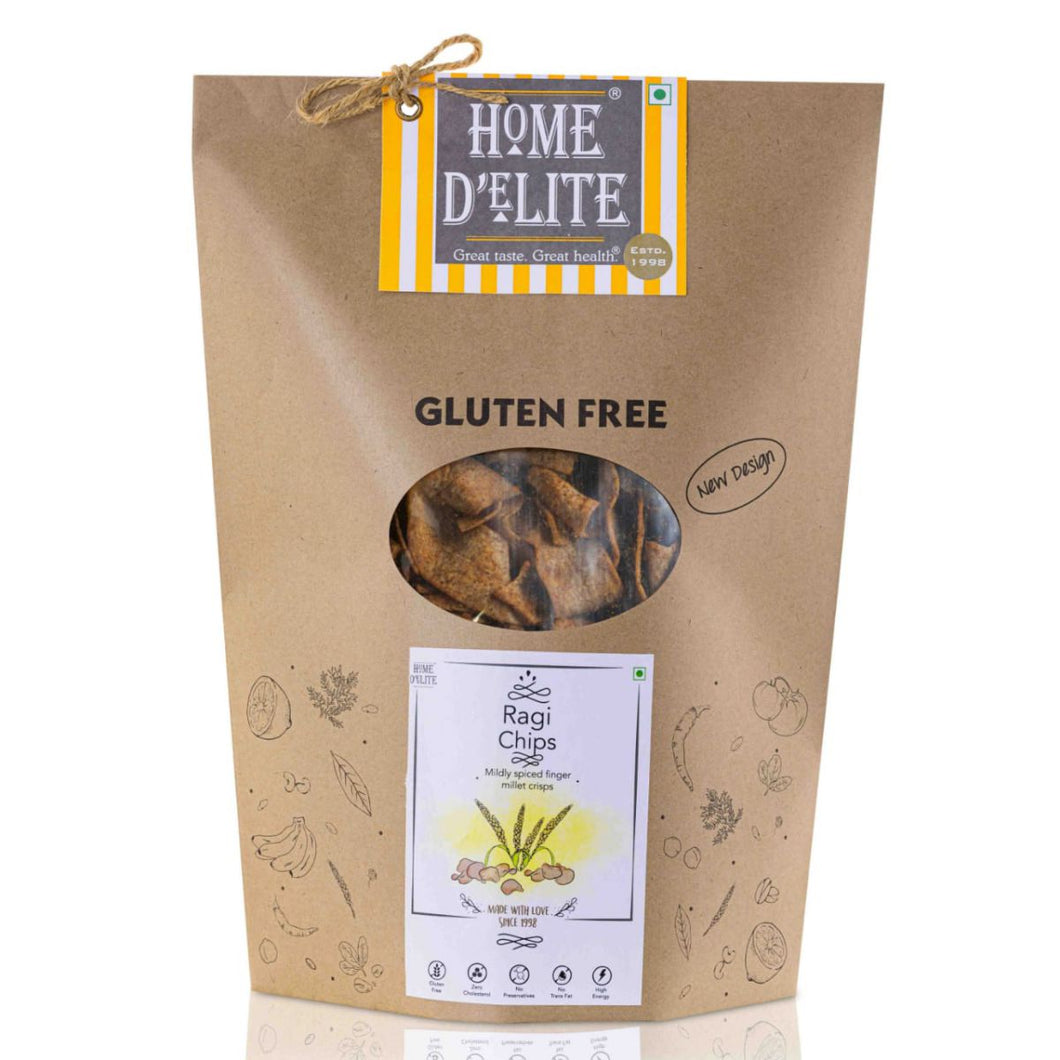 Home Delite Healthy food Snacks Ragi Chips Mildly spiced finger millet crisps